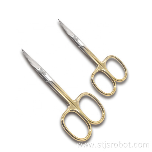 Wholesale Beauty Personal Makeup Scissors Small Gold Stainless Steel Trimming Scissors